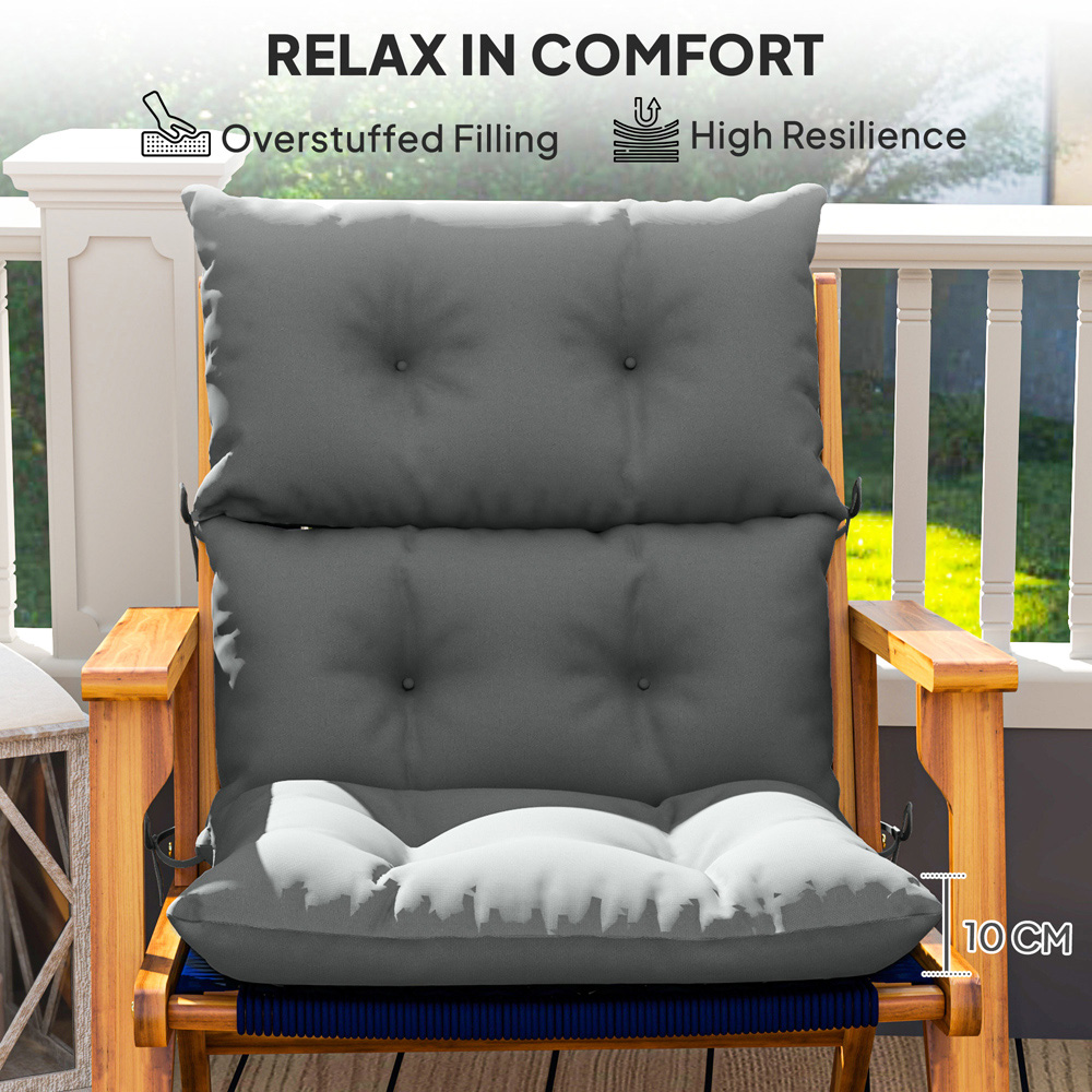 Outsunny Light Grey Adirondack Rocking Chair Cushion 115 x 56cm Image 4