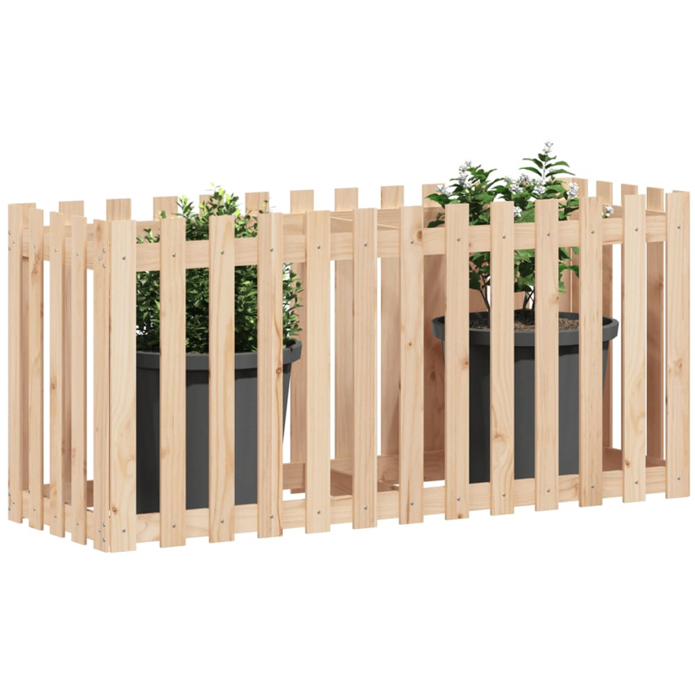 vidaXL White Solid Pine Wood Garden Raised Bed 150 x 50 x 70cm Image 2