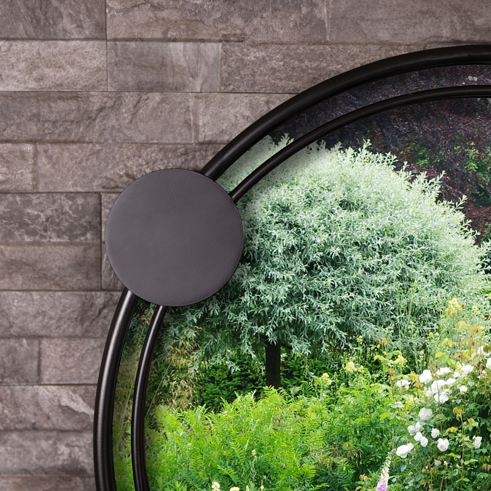 Charles Bentley Warsaw Black Dotted Round Wall Mirror Image 6