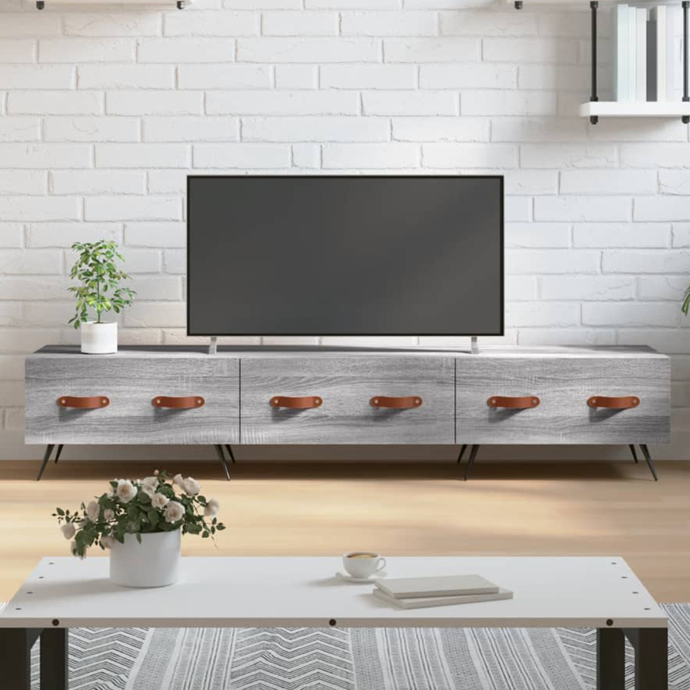 vidaXL 3 Drawer Grey Sonoma TV Cabinet Image 1