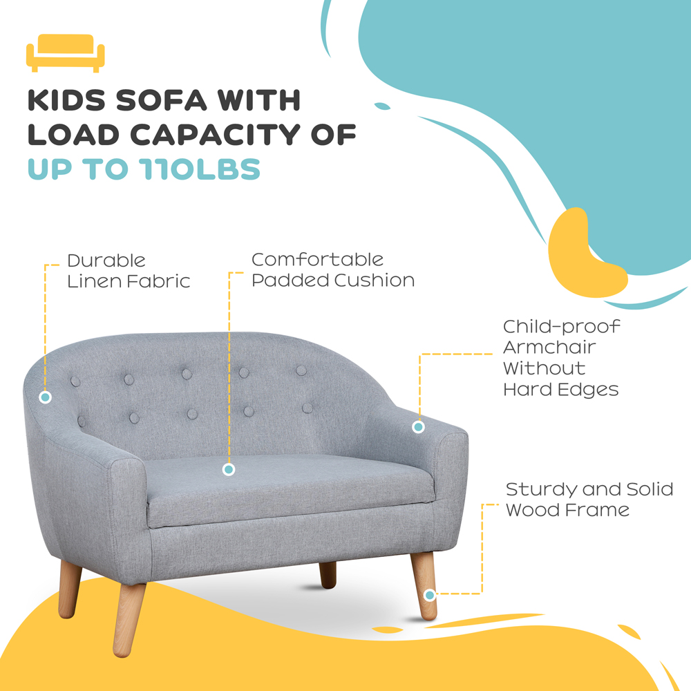 Tommy Toys Grey Mini Kids Sofa Image 6