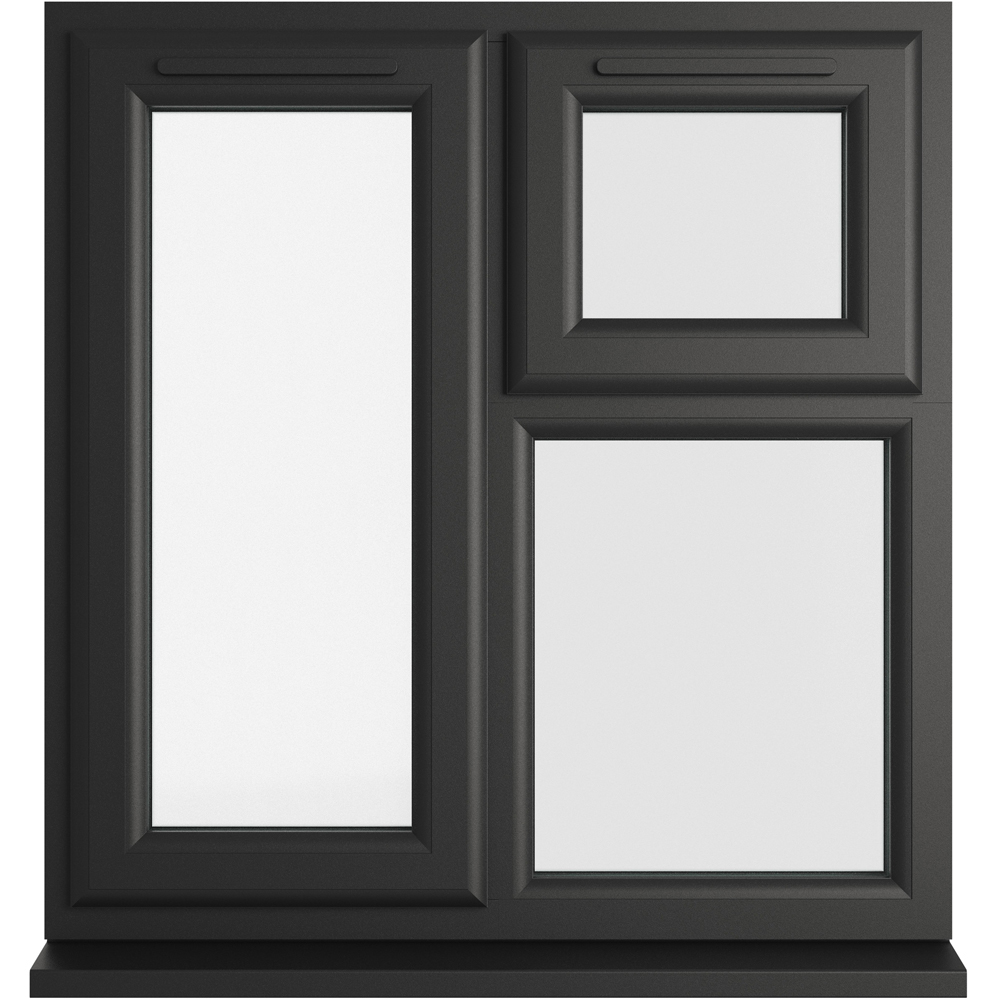 Crystal Black and White LH Side Hung and Top Opener Clear Triple Glazed Window 905 x 965mm Image 1