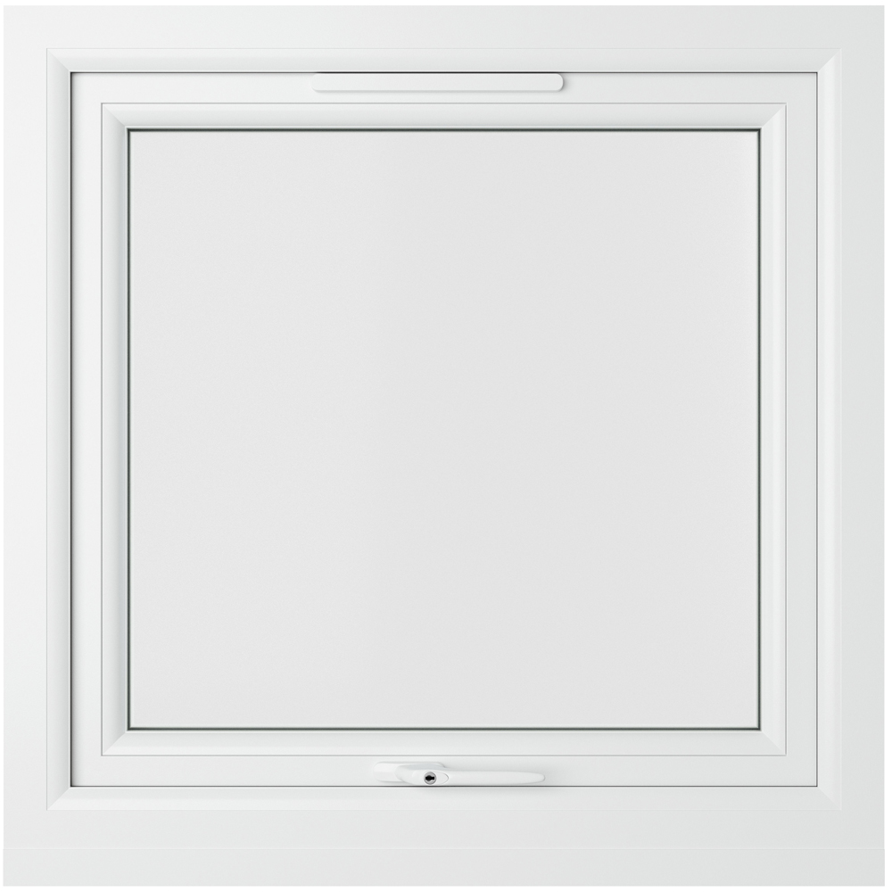 Crystal uPVC Triple Glazed Window Top Hung Opener Grey White Clear Glass 610x610mm Image 2