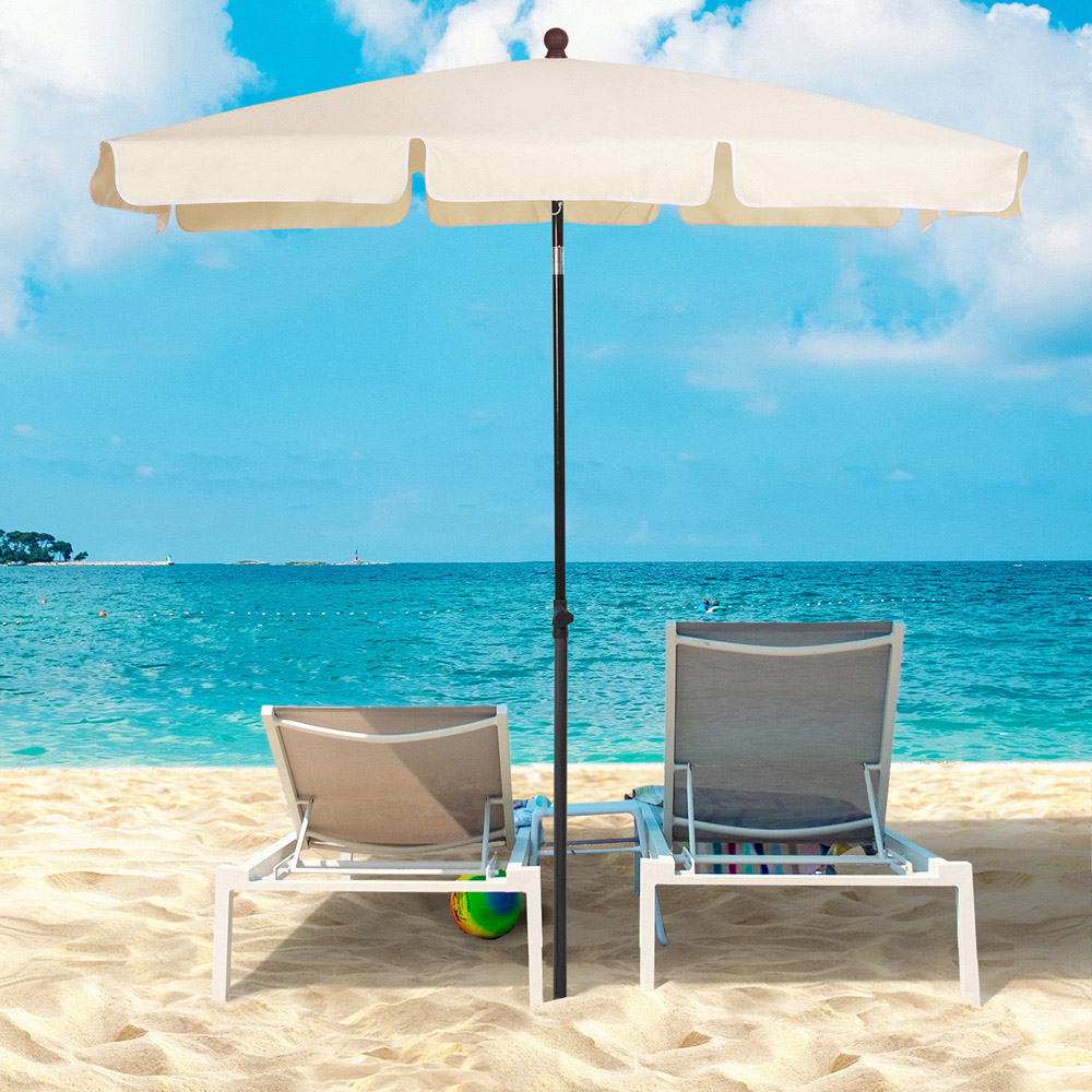 Outsunny Beige Tilting Parasol 2 x 1.25m Image 2