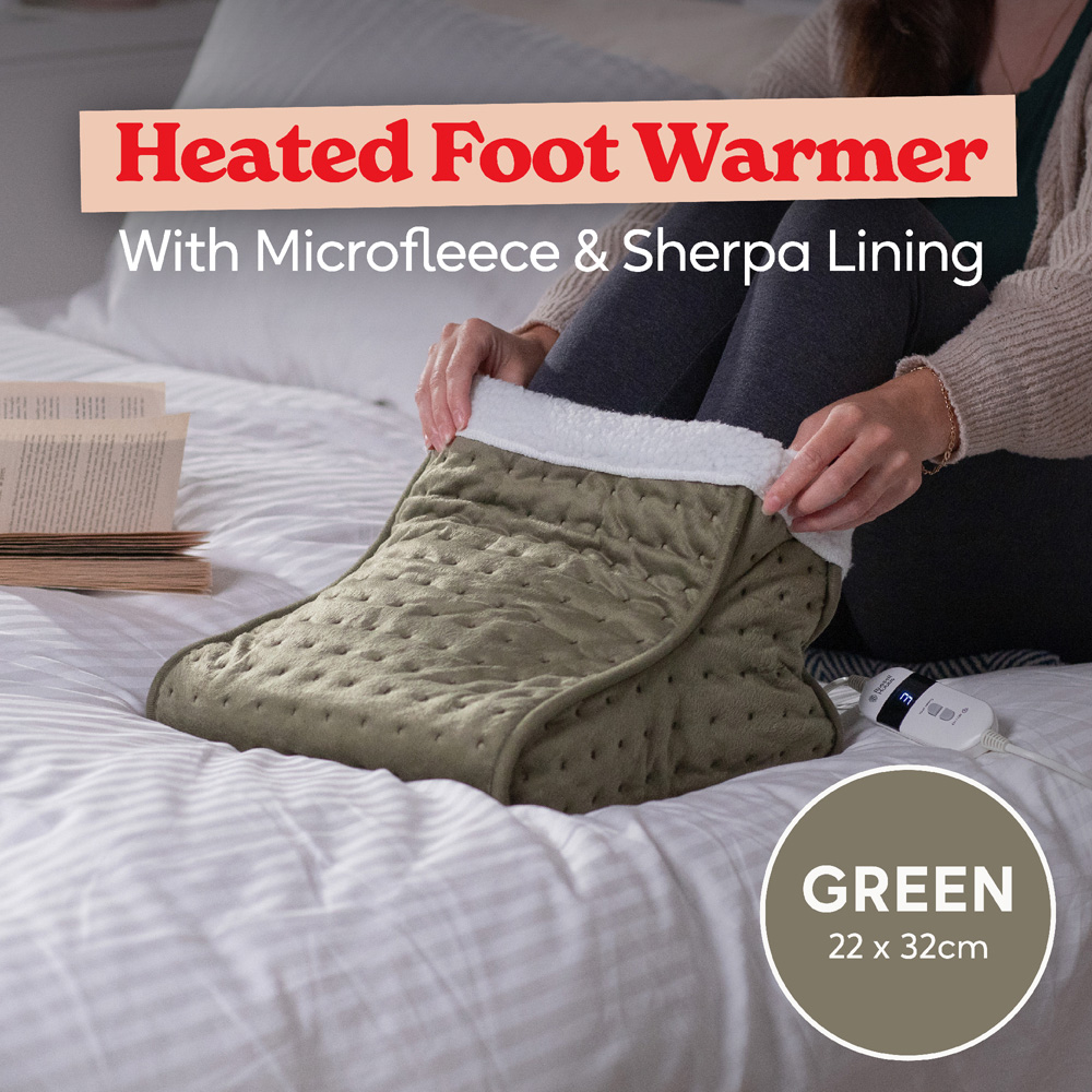 Russell Hobbs Green Removable Lining Electric Heated Foot Warmer with Controller Image 3