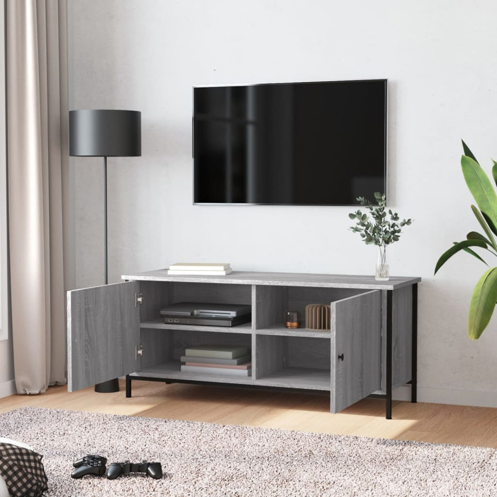 vidaXL 2 Door Grey Sonoma TV Cabinet Image 8