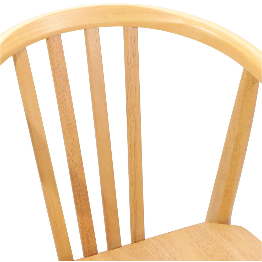 vidaXL Set of 2 Natural Solid Rubberwood Dining Chair Image 8