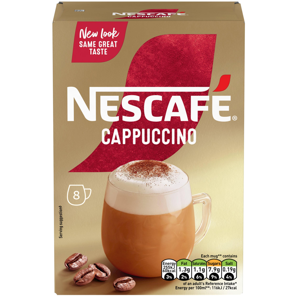 Nescafé Gold Cappuccino Coffee Sachets 8 Pack Image