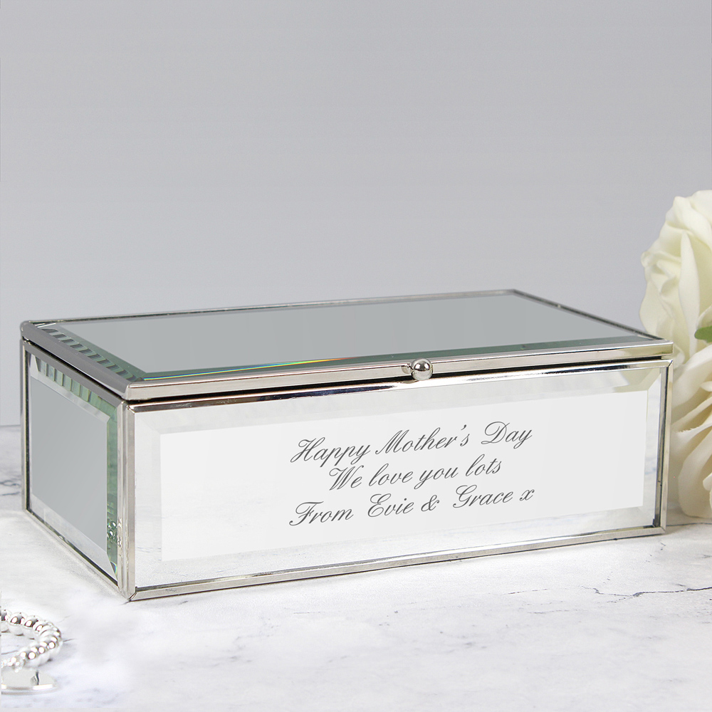 Personalised Memento Personalised Any Message Mirrored Jewellery Box Image 3