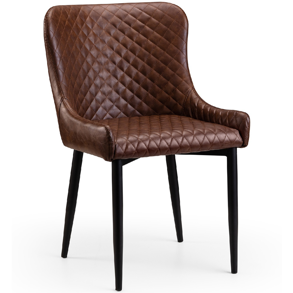 Julian Bowen Como 6 Seater White High Gloss Table with Brown Luxe Chairs Image 2