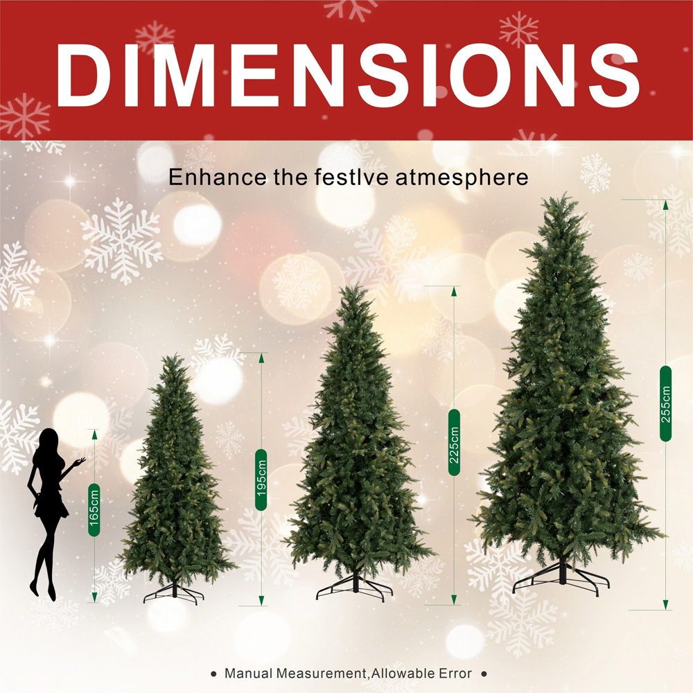 Abrihome 500 Warm White LED Pre-Lit Slim Artificial Christmas Tree with 1463 Mixed Tips 7.5ft Image 8