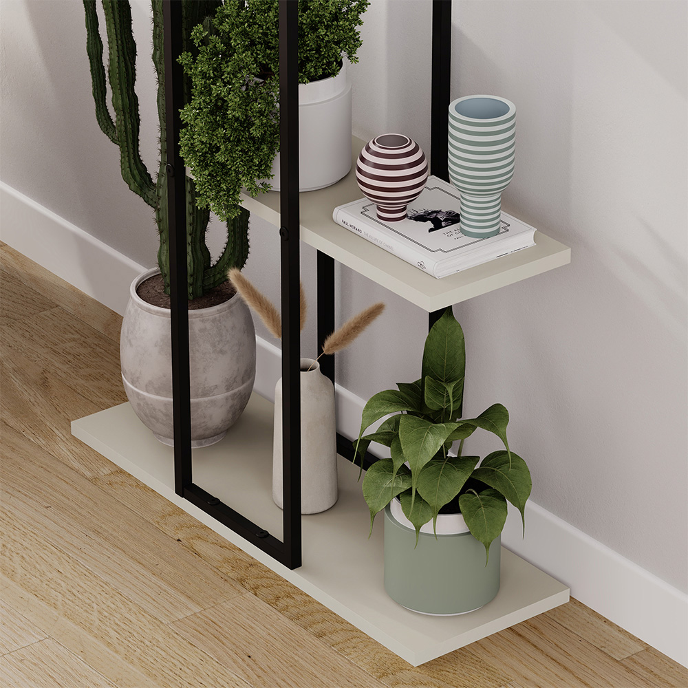 Decortie Vetra 3 Shelf Sandstone Plant Stand Image 4
