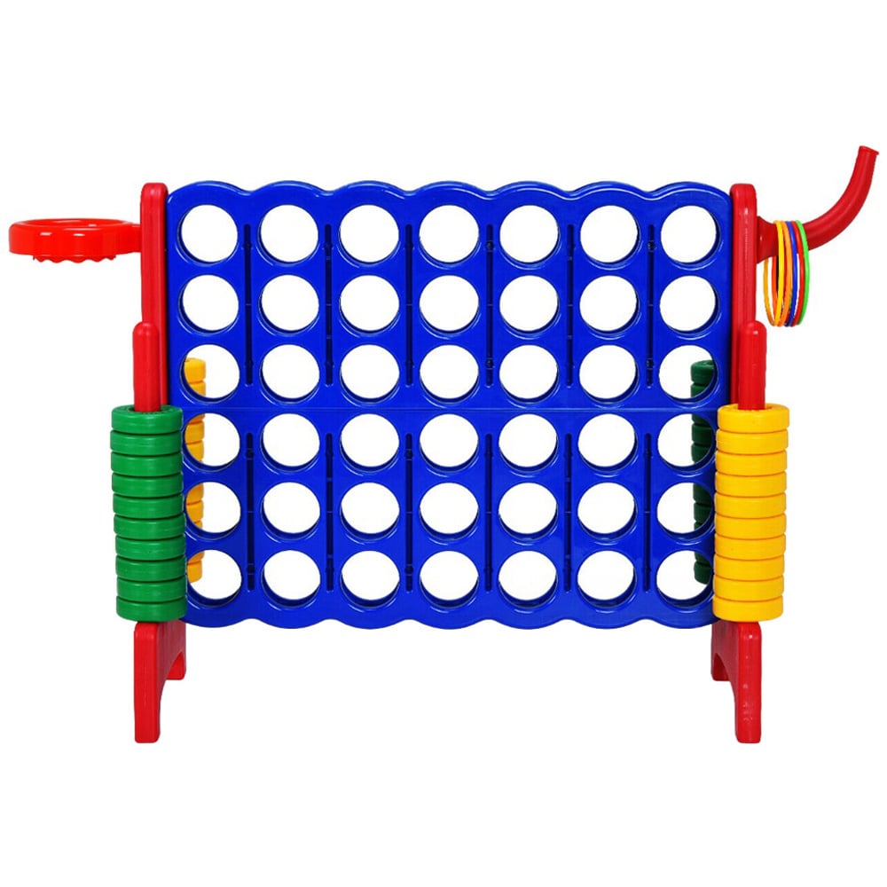 Costway Red and Blue Giant 4 In A Row Connect Game Set with 42 Rings Image 1