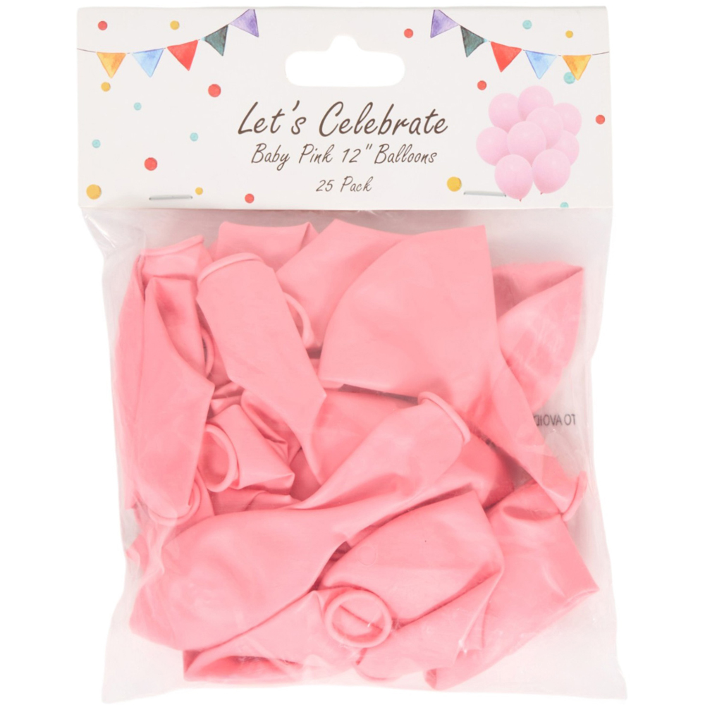 Pack of 25 Baby Pink or Blue Balloons Image 2
