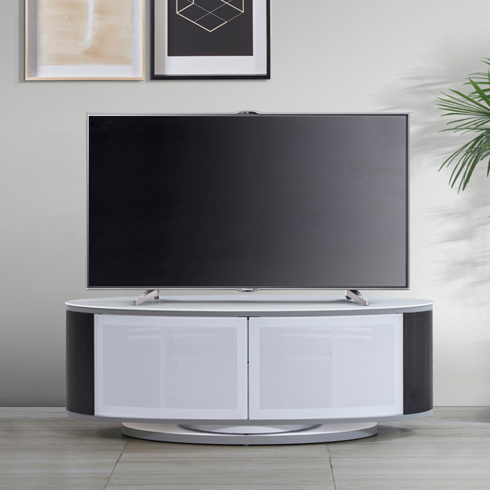 MDA Designs Luna 2 Door White and Black TV Unit Image 7