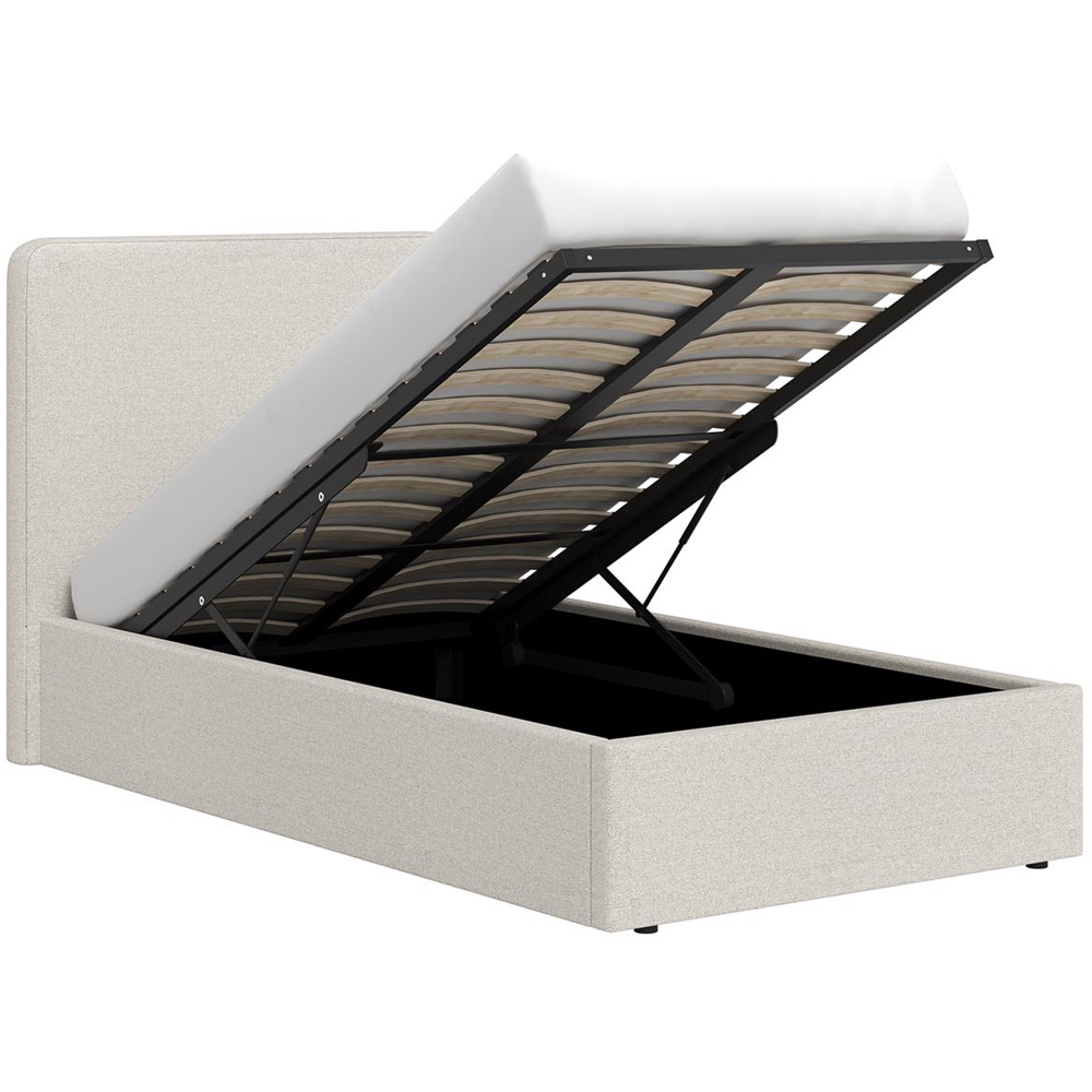 FWStyle Single Beige Upholstered Lift Up Ottoman Bed Frame Image 5
