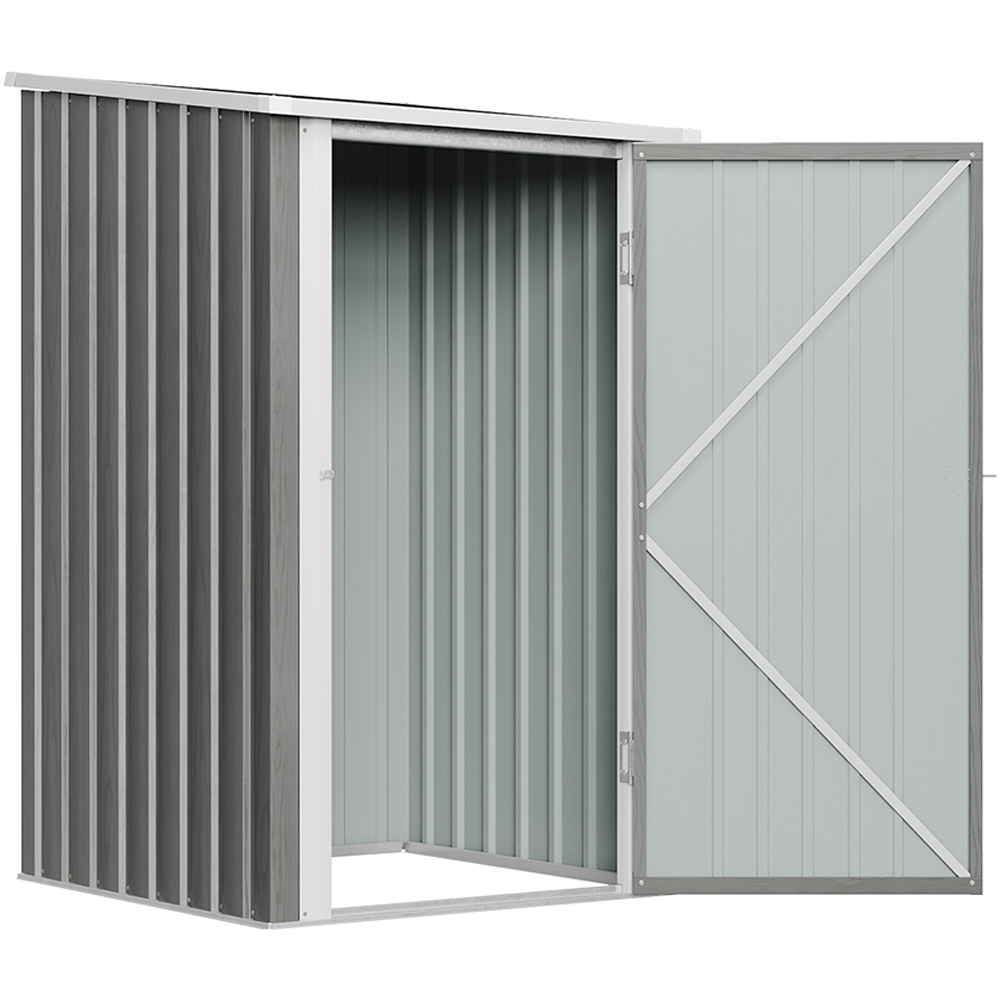 Living and Home 3 x 3ft Grey Metal Garden Storage Shed Image 1