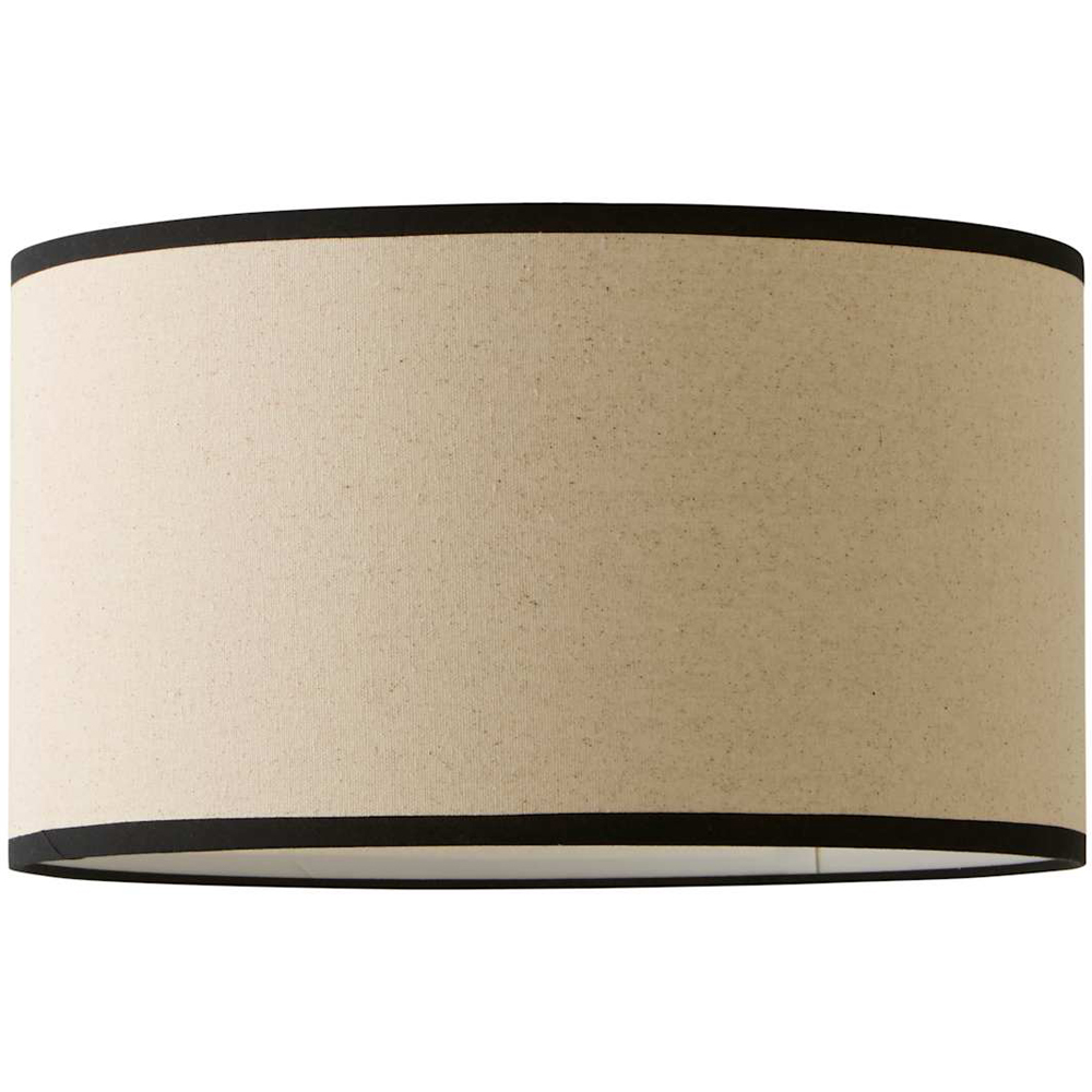 ValueLights Eva Linen Medium Drum Shade with Black Trim Image 1