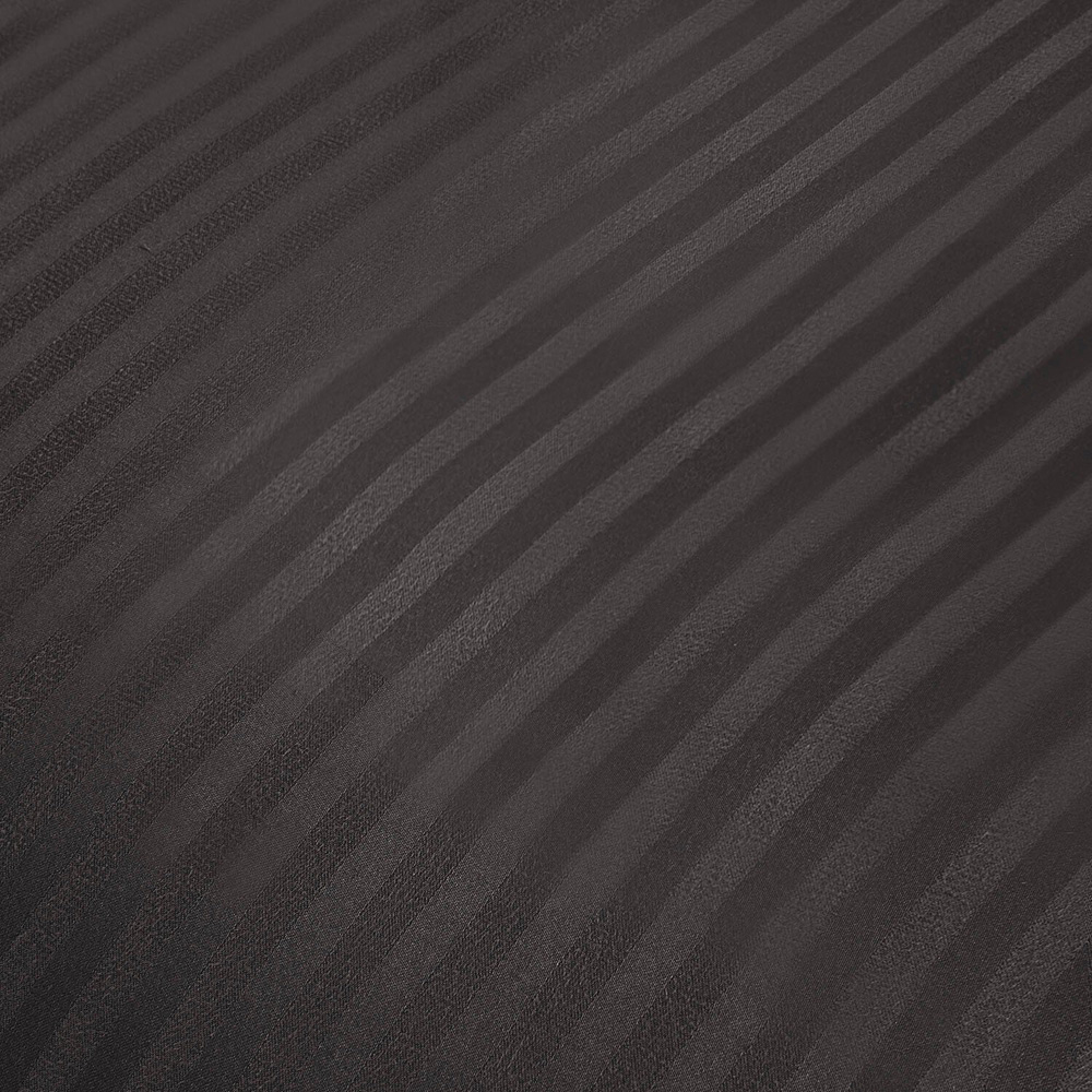 Pimlico Satin Stripe Duvet Set - Charcoal / Superking Image 5