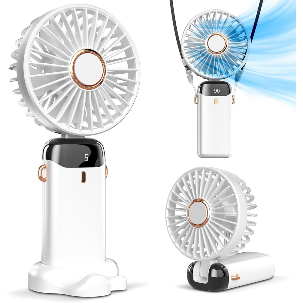 Dyzi 2 in 1 White Portable Mini Handheld Fan Image 2