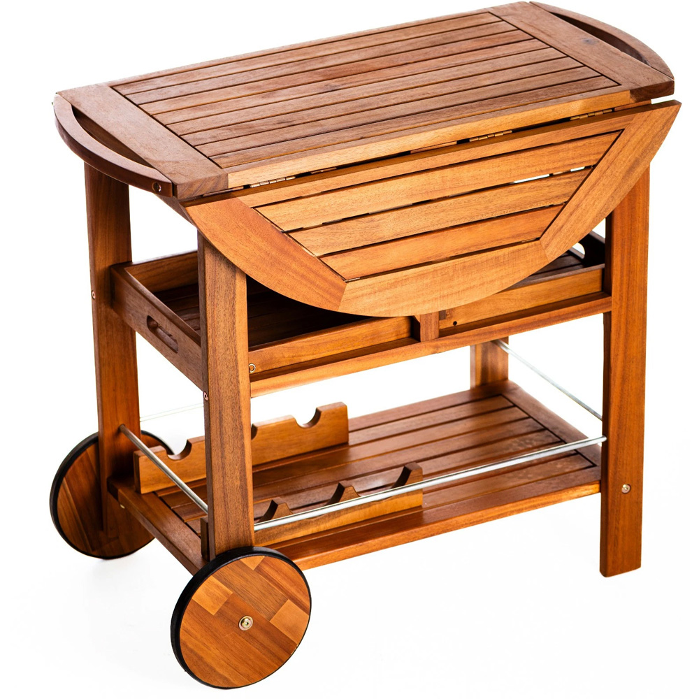 Thompson & Morgan Acacia Trolley Serving Table Image 1