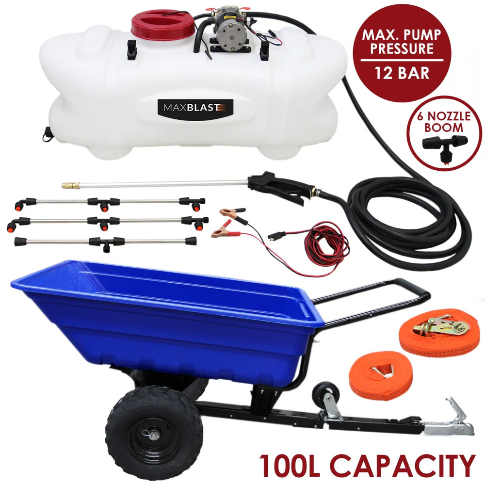 MonsterShop Maxblast 12V Off Road ATV Trailer and Sprayer 100L Image 6