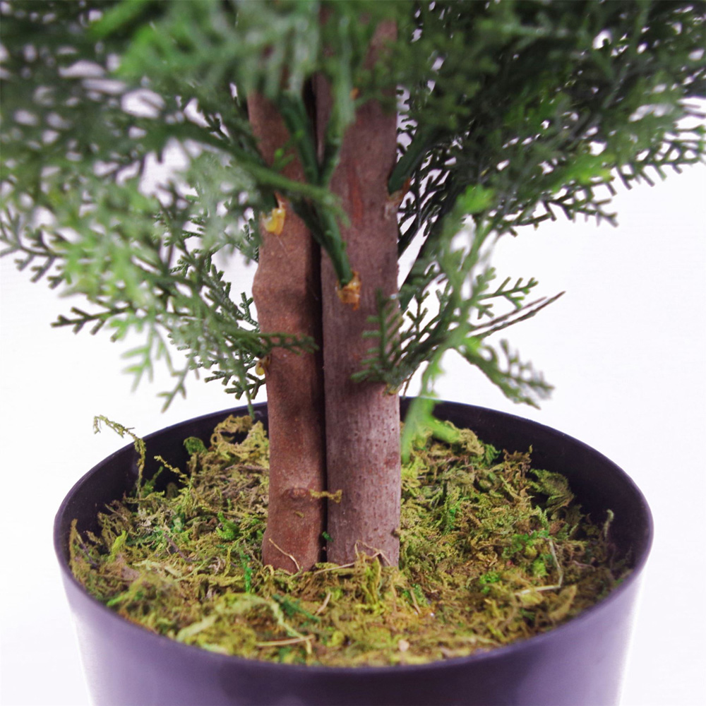 Leaf Cypress Bushy Topiary Artificial Tree Pot 4ft Image 3