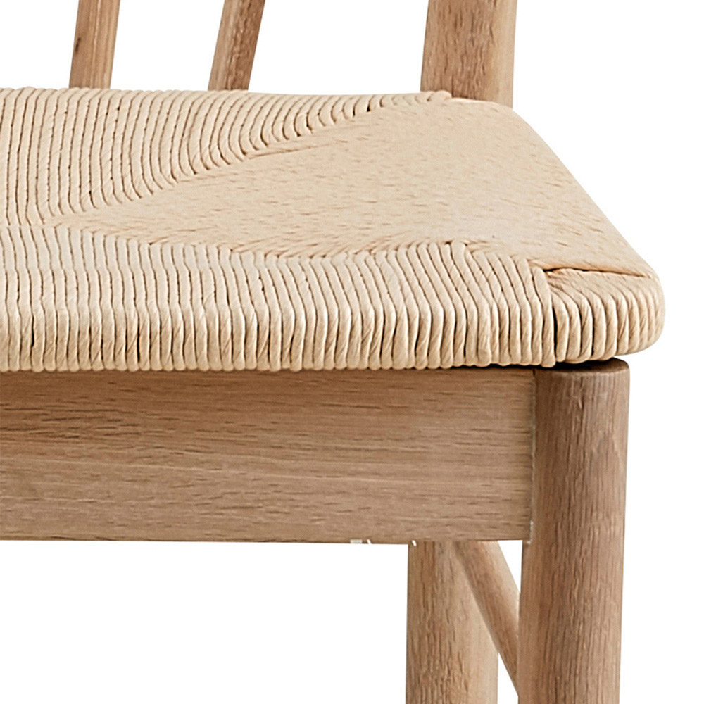 Florence Cassandra Set of 2 White Oak Dining Chairs with Armrest Image 6