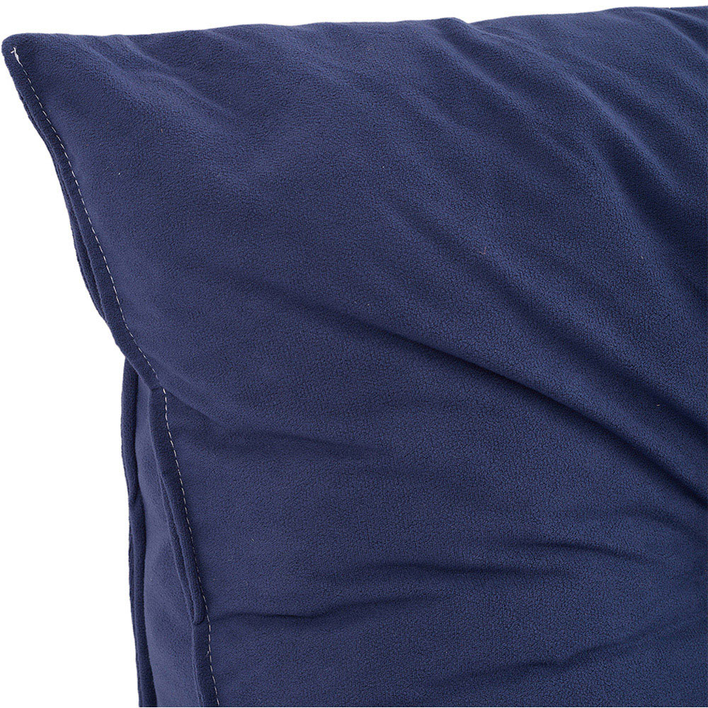 Living and Home Dark Blue Chenille Wedge Headboard Pillow with Side Pocket 180 x 50cm Image 4