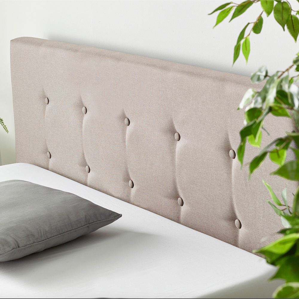 Aspire King Size Beige Linen End Lift Ottoman Storage Bed Image 3