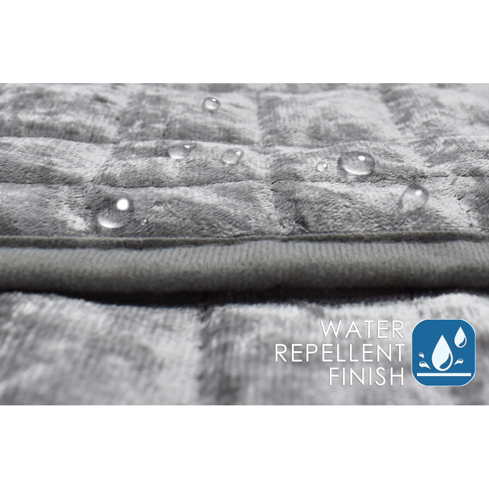 Homerepublic 2 Seater Silver Crushed Velvet Water-Repellent Sofa Protector Image 4