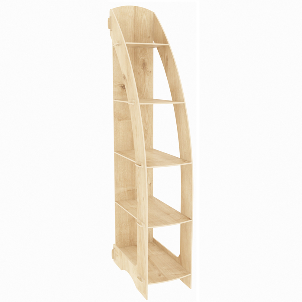 Decorotika Orsa 5 Shelf MDF Corner Bookcase Image 3