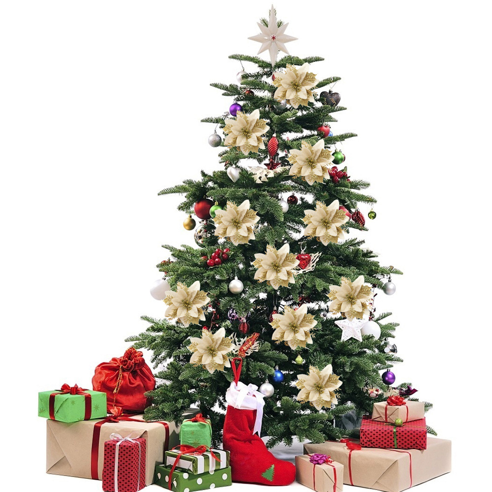 Living and Home Gold Flowers Ornament 24 Pack Image 9