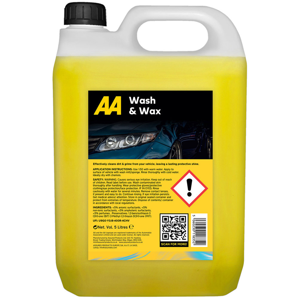 AA Wash and Wax Car Shampoo 5L with Cockpit Shine 750ml Image 2