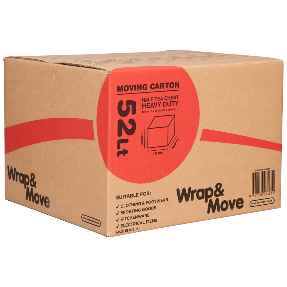 Wrap & Move Heavy Duty Large Moving Box 52L 5 Pack Image 2