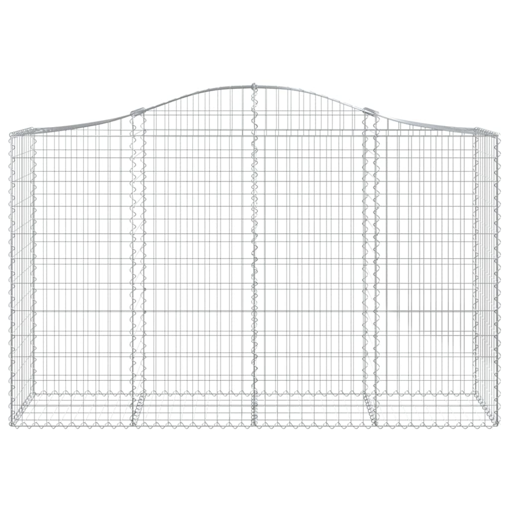 vidaXL Silver Galvanised Iron Arched Gabion Basket 200 x 50 x 120/140cm 25 Pack Image 4