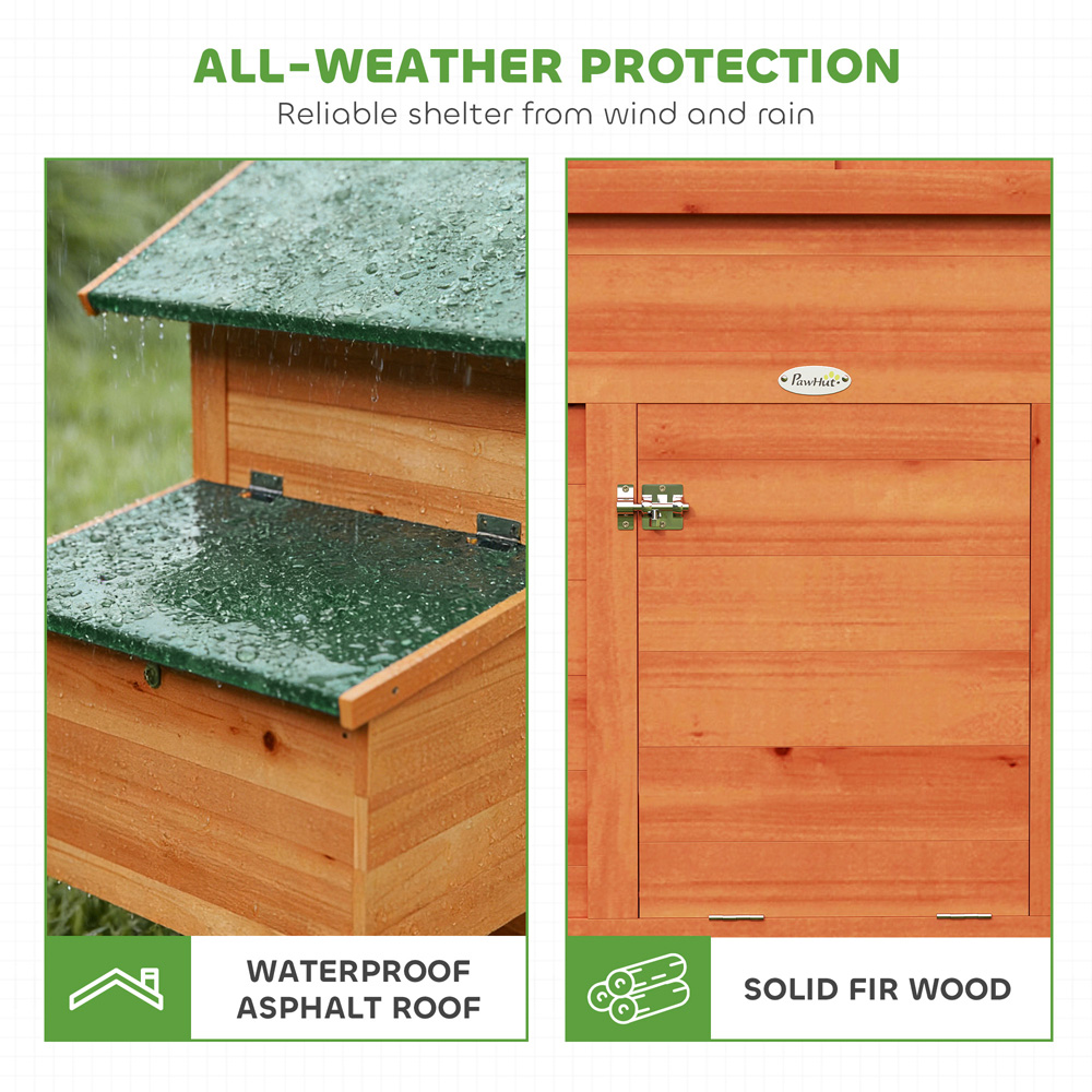 PawHut Chicken Coop with Nesting Box and Pull-Out Tray Image 7