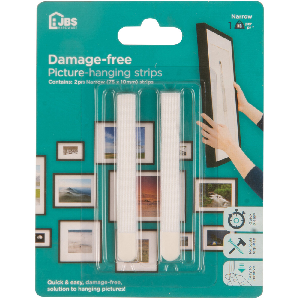 JBS Hardware Picture Hanging Strips 1kg Capacity 2 Pack Image