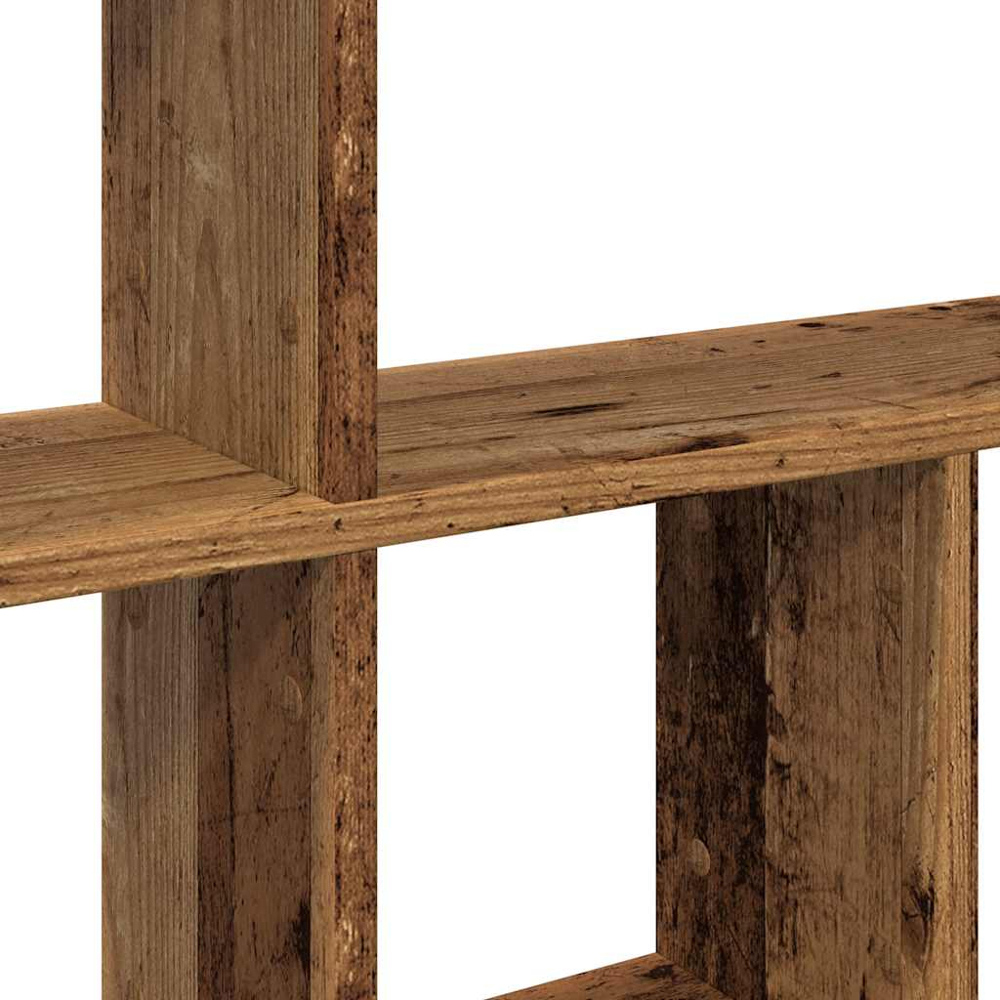 vidaXL 4 Open Compartment Old Wood Wall Shelf Image 6