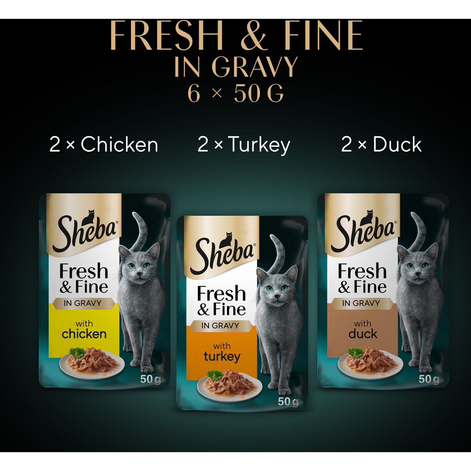 Sheba Fresh and Fine Wet Cat Food Brown / Chicken, Turkey and Duck Image 6