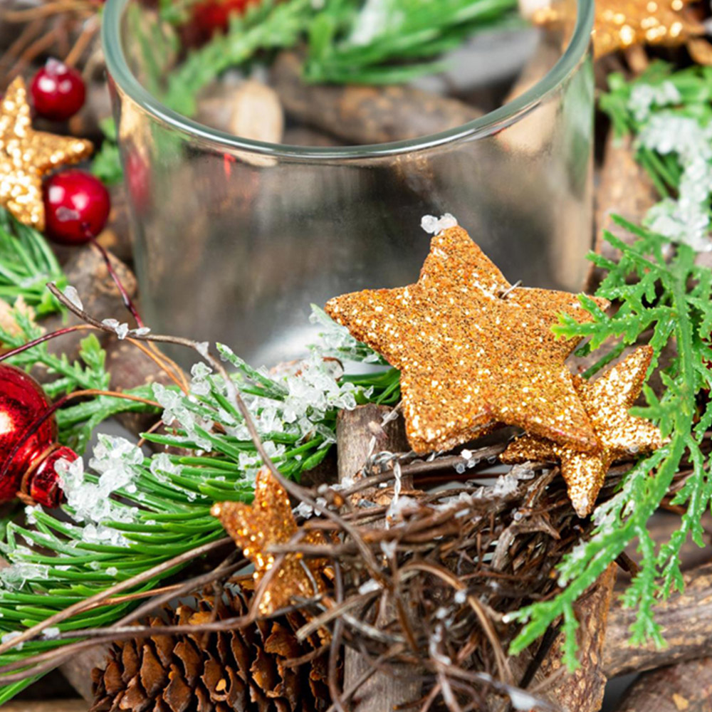 Shatchi Red and Brown Twig Star Candle Holder 22cm Image 3