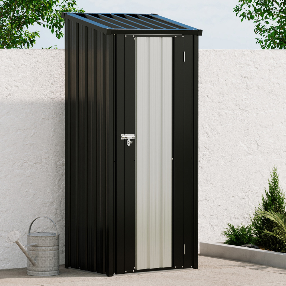 Living and Home 2.6 x 1.8ft Metal Pent Garden Tool Storage Shed Image 2