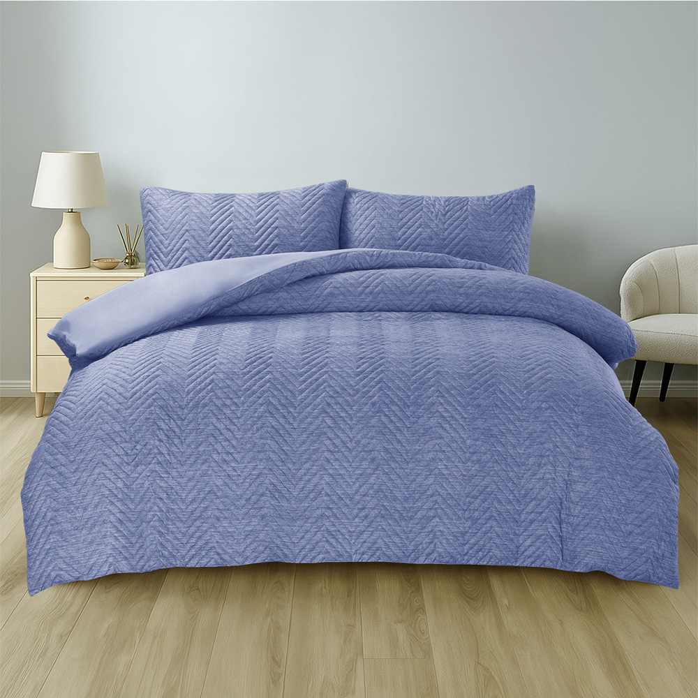 Home Republic Double Hudson Blue Duvet Cover Set Image 1