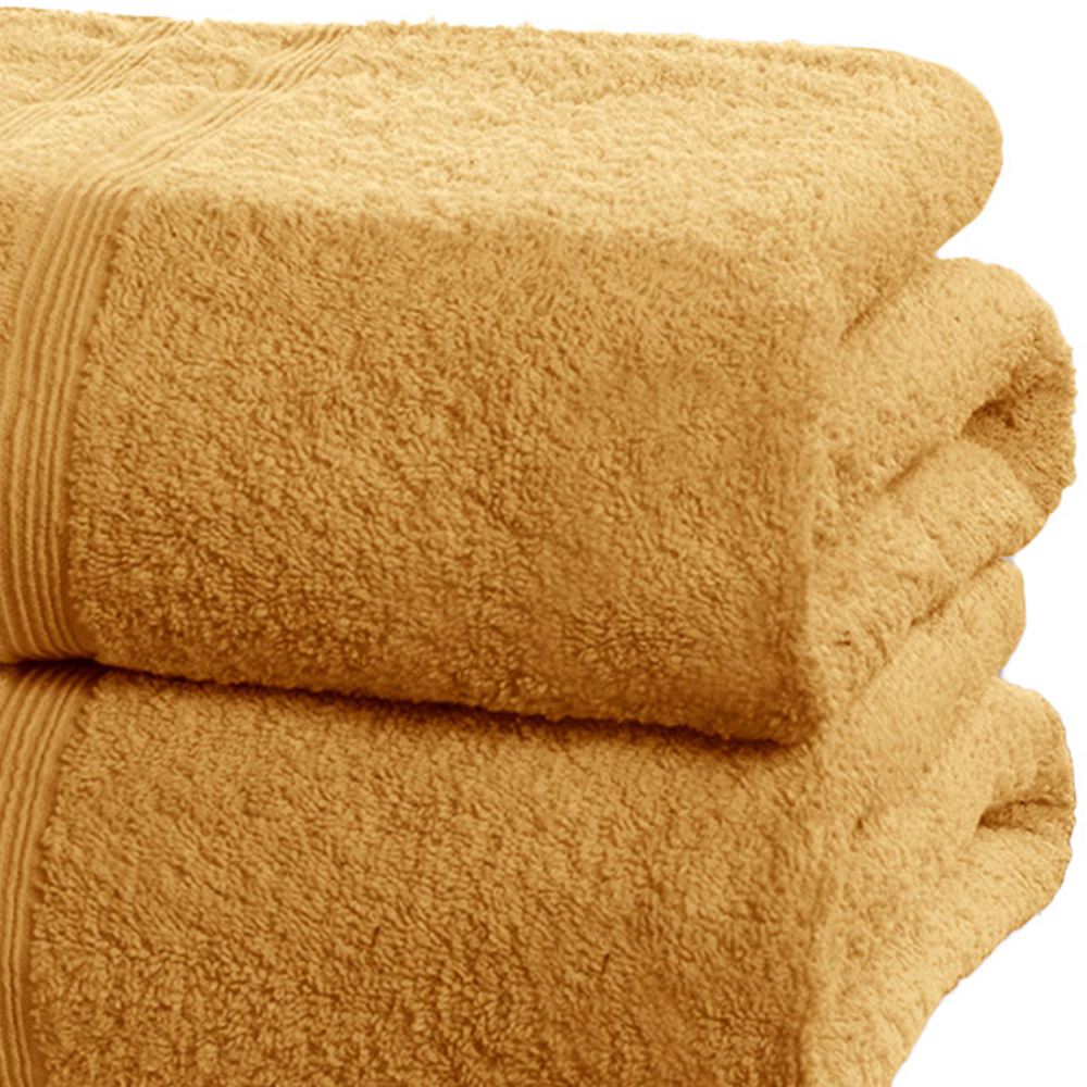 Rapport Home Camden Super Soft Combed Cotton Ochre Bath Towel 2 Pack Image 3