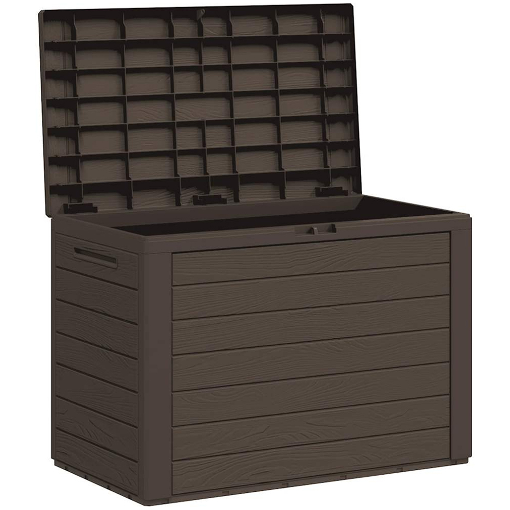 vidaXL 190L Brown Polypropylene Garden Storage Box Image 2
