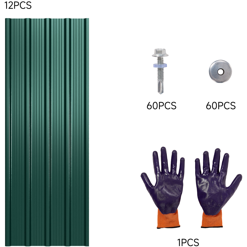 Living and Home 120 x 45cm Dark Green Galvanised Steel Roofing Sheet 12 Pack Image 6