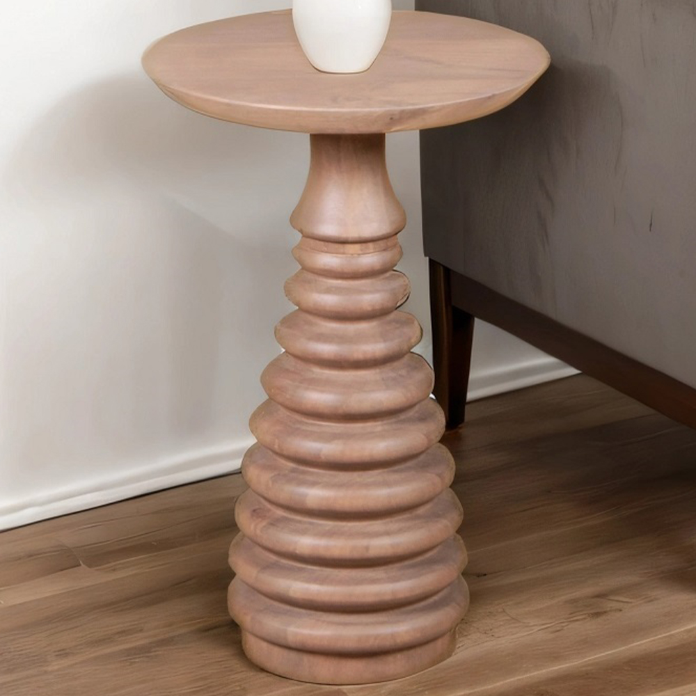 Brooklyn Valencia Cane and Mango Wood Side Table Image 1