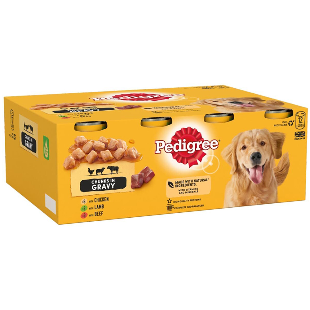 Pedigree Mixed Selection Gravy Wet Dog Food Cans 400g 12 Pack Image