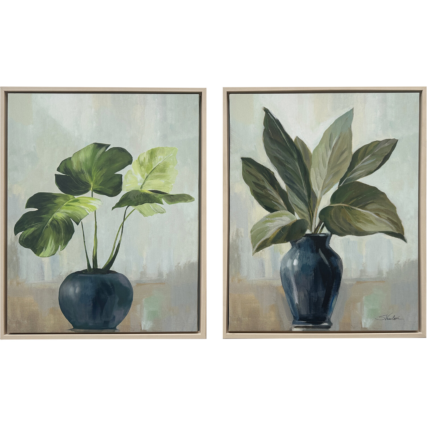Still Life Plants Framed Canvas - Green Image 1
