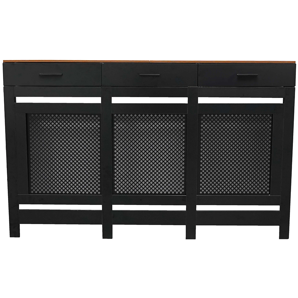 Portland 3 Drawer Black Radiator Cover Large Image 1